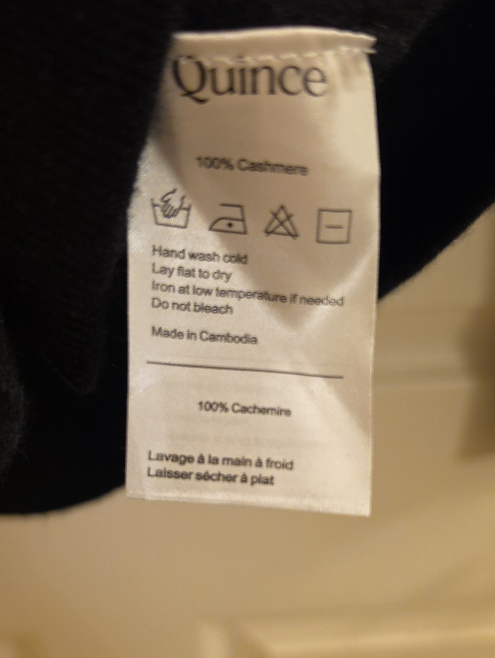 Quince Mongolian Cashmere Black Crewneck Button-Front Cardigan - Picture 3 of 5